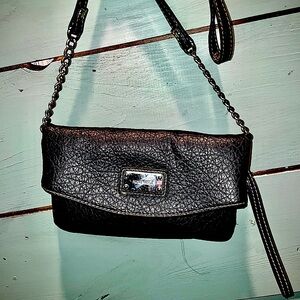 Nine West Black Leather Cross Body Bag